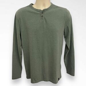 LUCKY BRAND Venice Burnout Green Long Sleeve Henley Medium | NWT